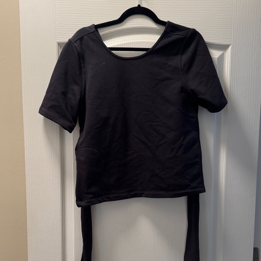 Nike Yoga Black Women's Short wrap Tie Top